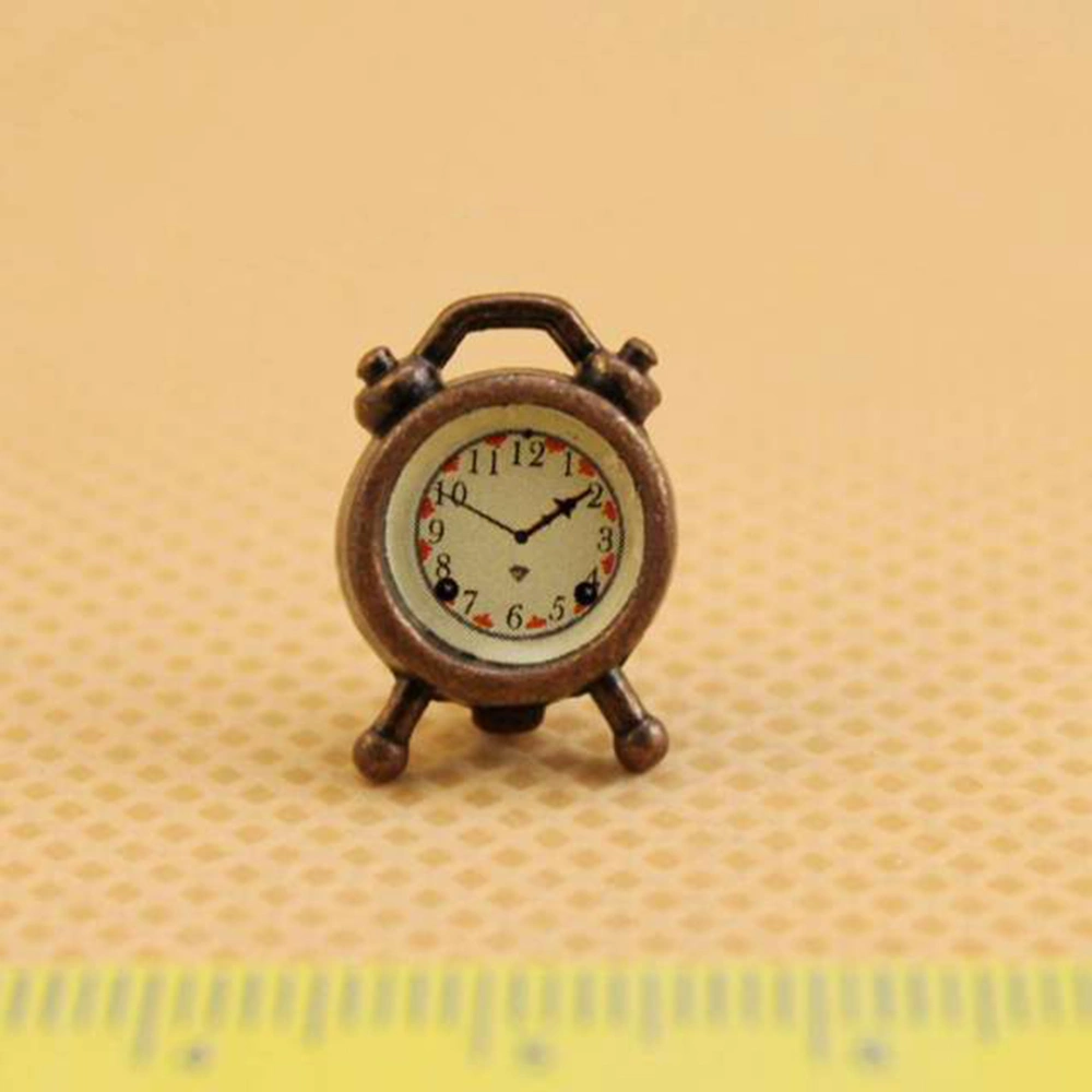 Miniature House Small Mini Vintage Style Alarm Clock Non-working (Bronze)