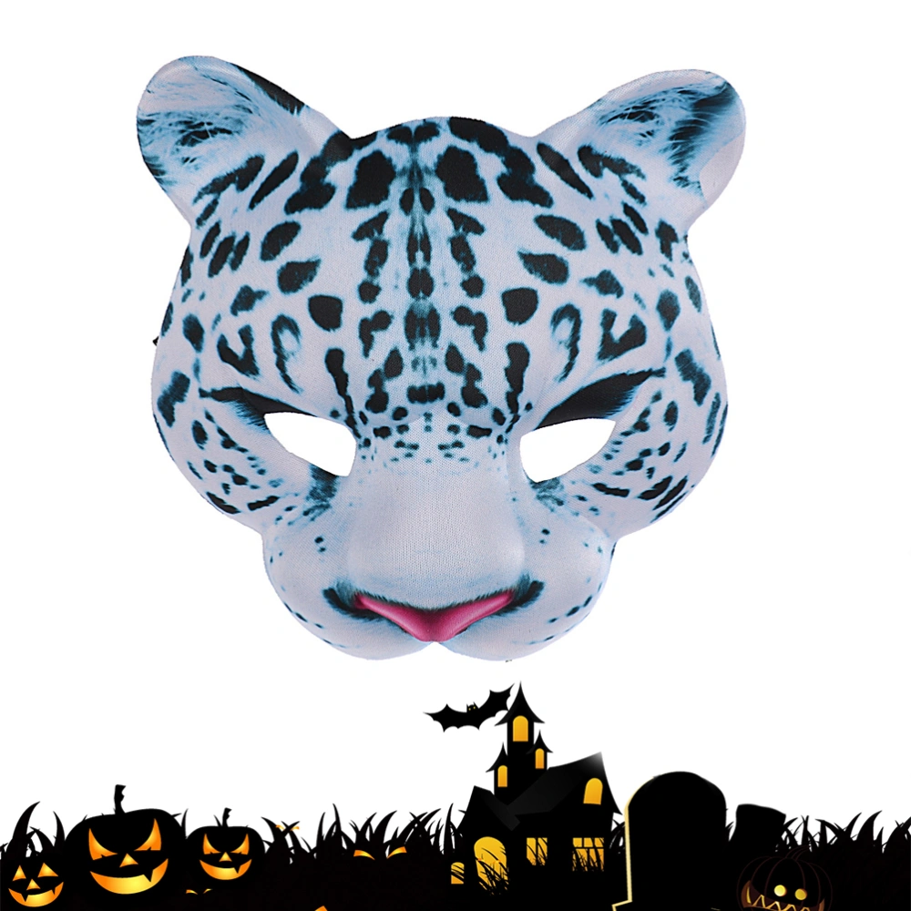 Halloween EVA Mask Funny Snow Leopard Animal Mask Easter Carnival Party Masquerade Half Face Mask