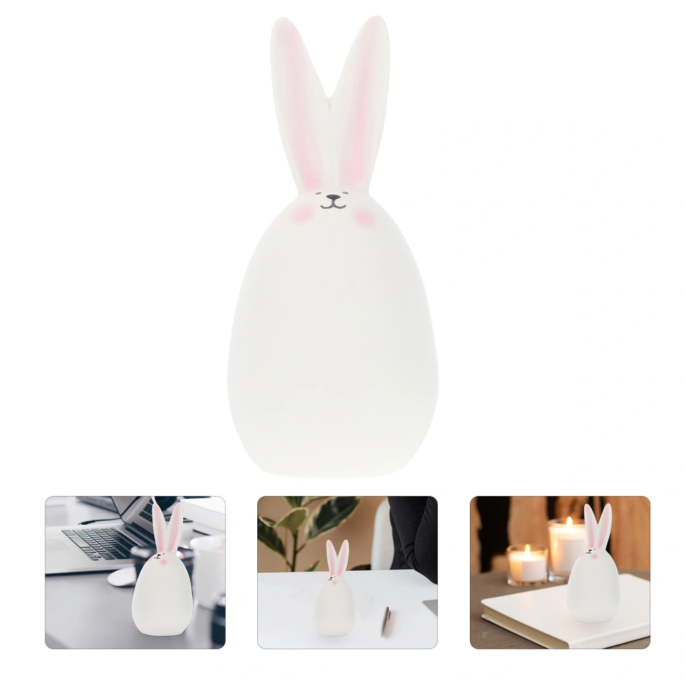1PC Adorable Desktop Decor Ceramic Rabbit Ornament Room Decoration Household Adornment for Home Hotel (Blusher Design)