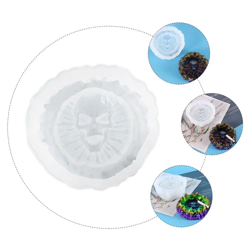 1Pc DIY Crystal Drip Mold Creative Skull Shaped Mold Silicone Halloween Supply