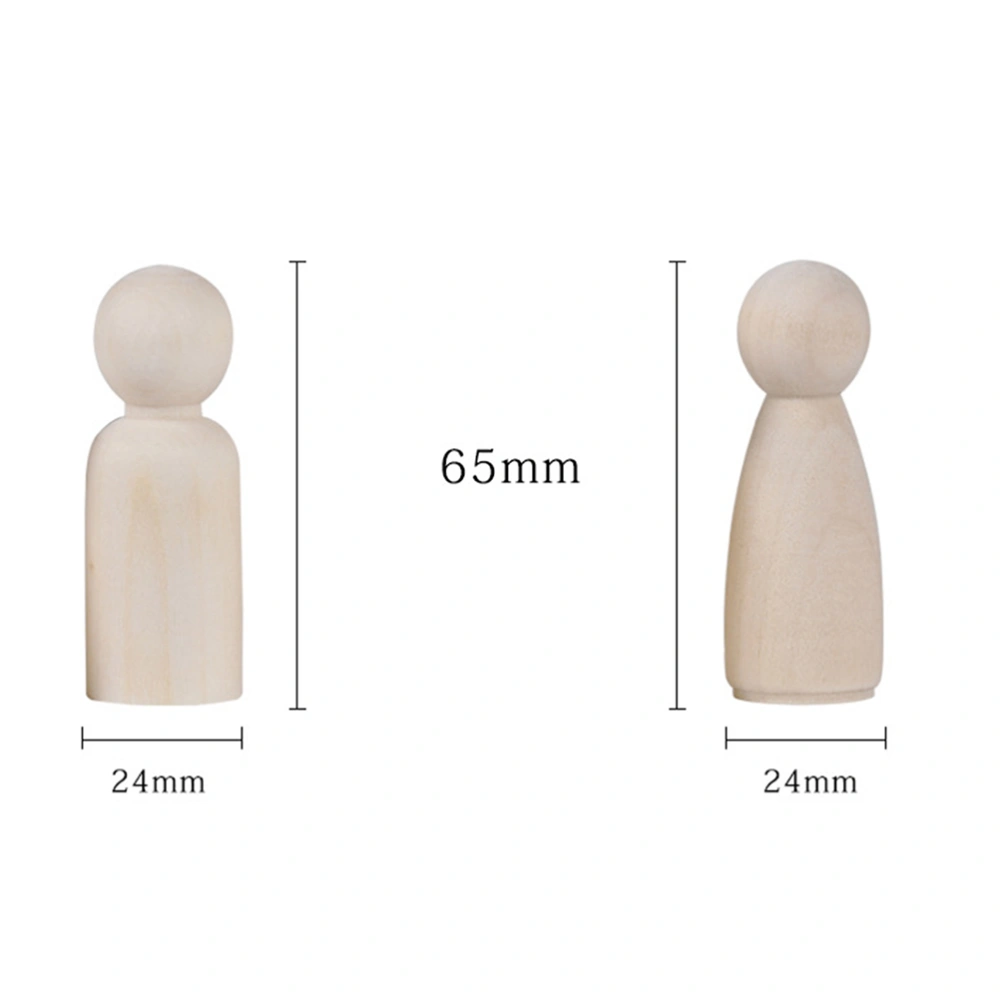 40pcs Wooden Unfinished Doll Bodies Angel Dolls Decorative Doll People For DIY Craft