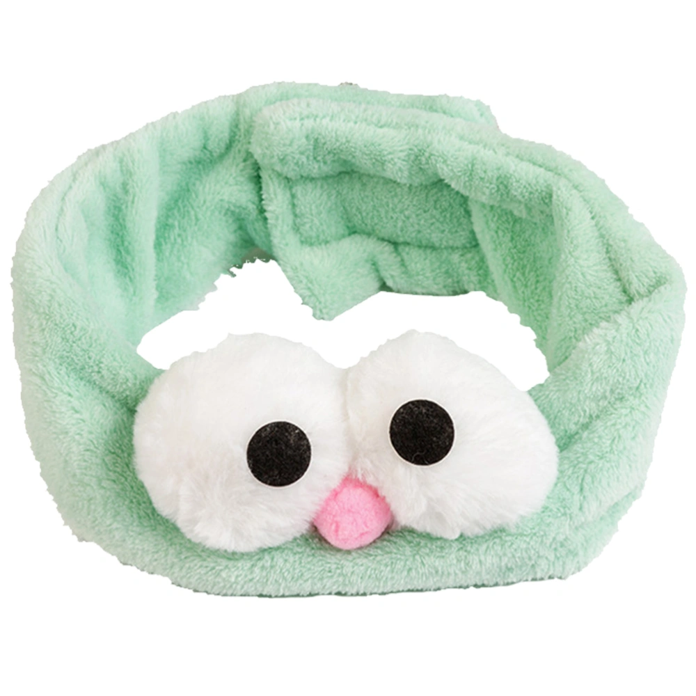 1PC Women Headband Hair Bands Cartoon Adjustable Hook and Loop Headband for Makeup Face Washing Light Green