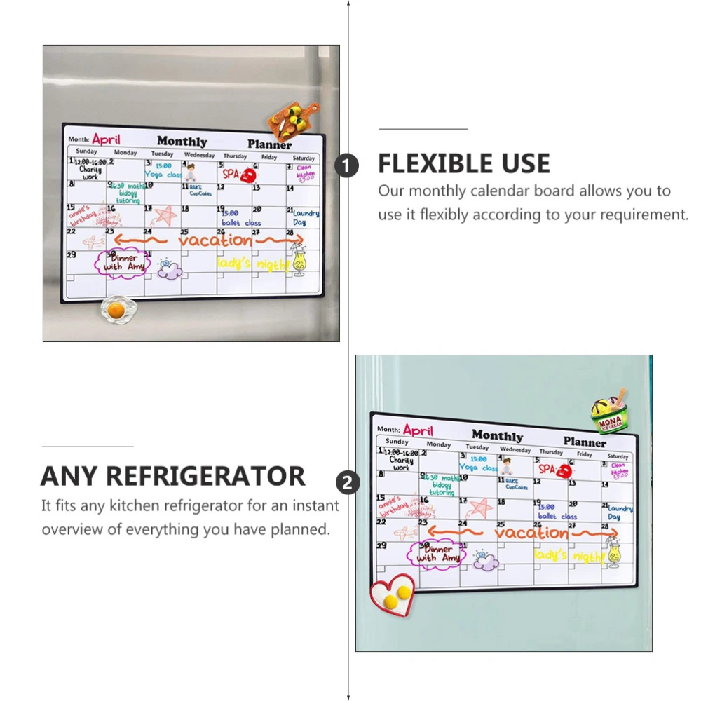 1 Sheet Magnetic Plan Board Erasable Monthly Planner Useful Schedule Board