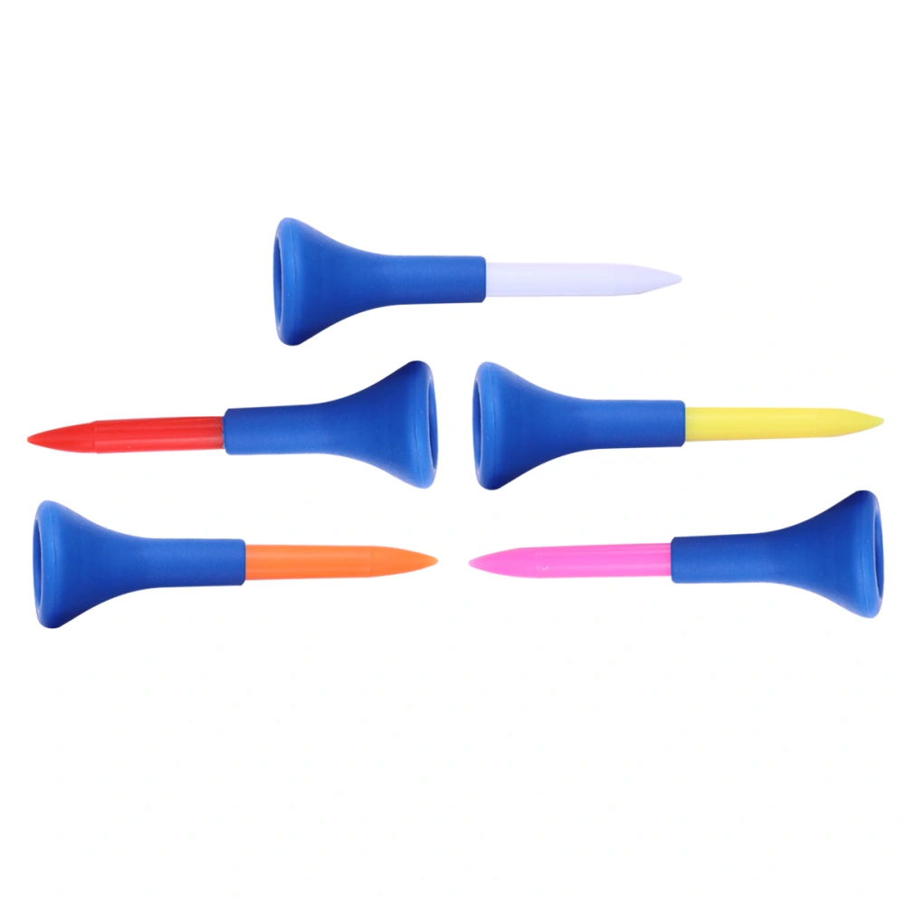 5pcs 5.4cm T154 Professional Tee Plastic Horn Tee Accessory Training Aids (Assorted Colors)
