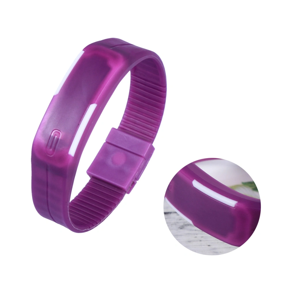 LED Touch Screen Silicone Band Watch Bracelet Wrist Watches for Students Kids (Purple)