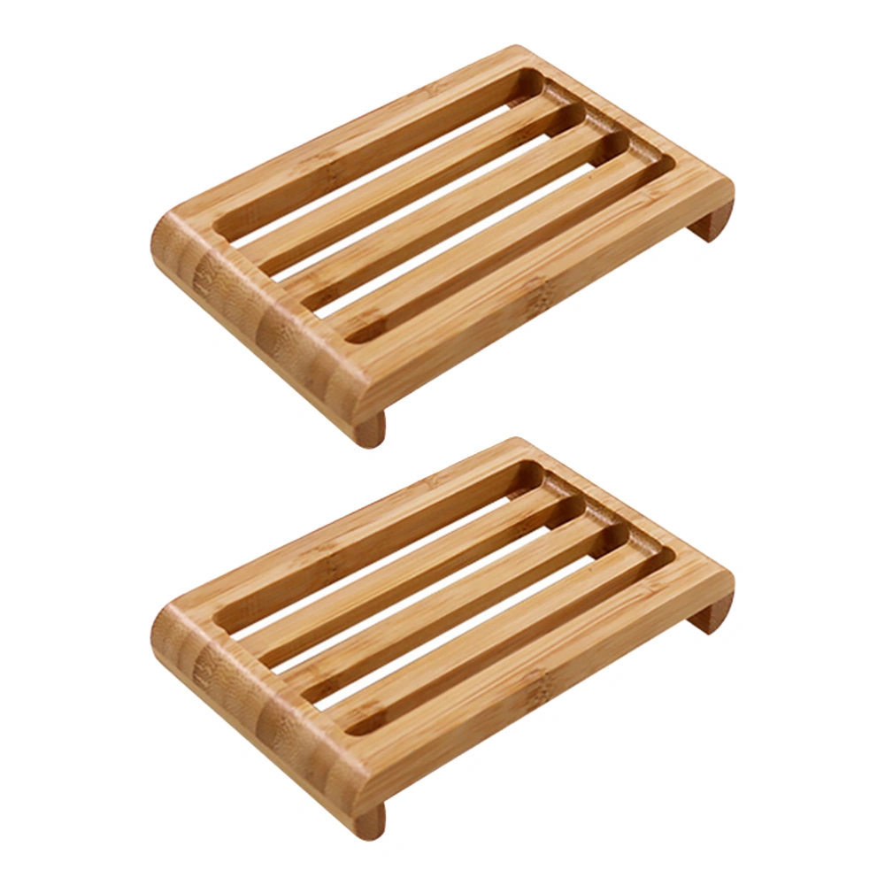 2pcs Creative Bamboo Soap Disk Soap Box Household Convenient Soap Carrier