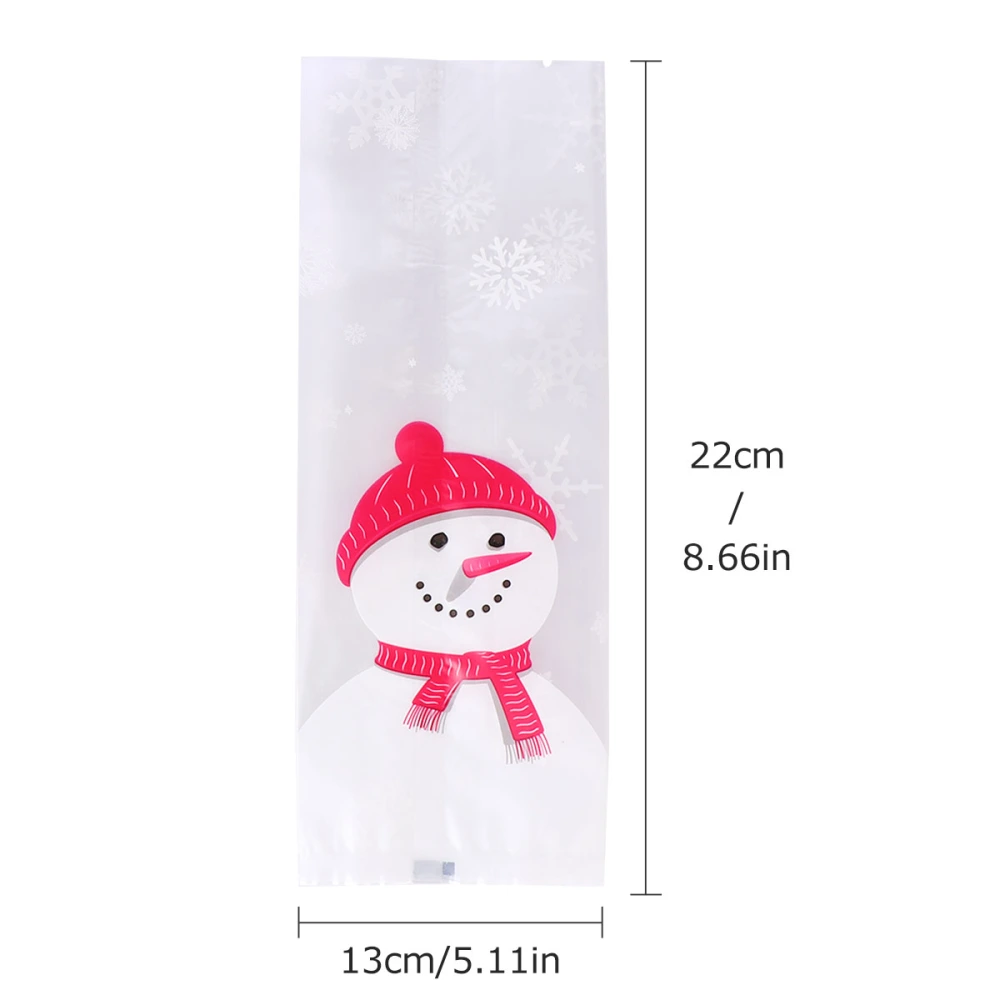 50pcs Christmas Baking Plastic Self-adhesive Bags Snowflake Crisp Bag Candy Bag