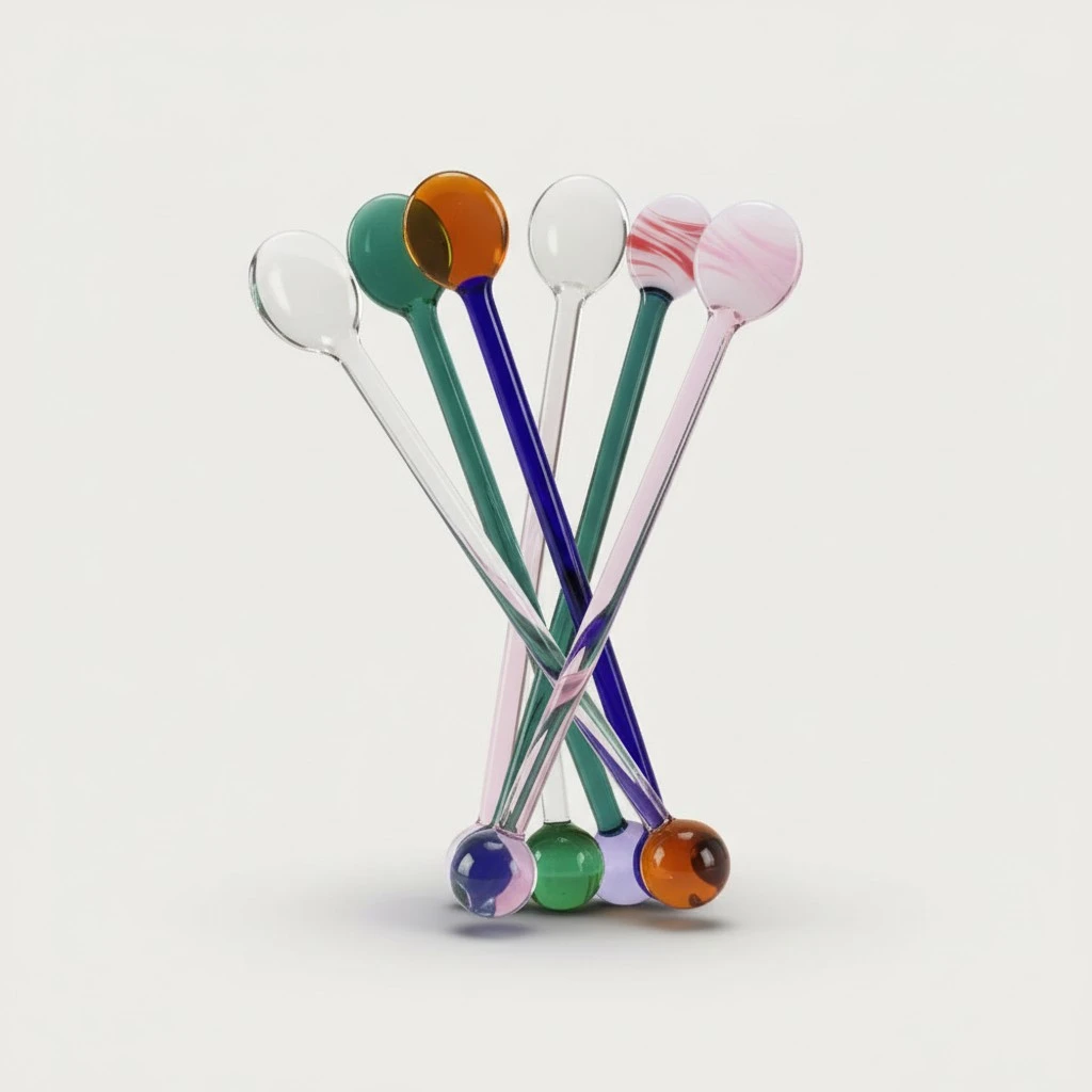 4Pcs Honey Stirring Spoons Coffee Stirring Scoop Glass Milk Stirrer Spoon