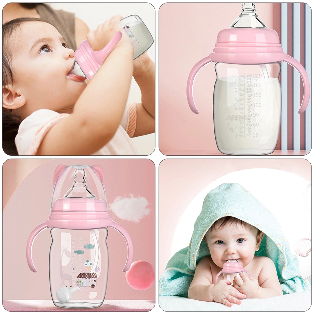 1Pc Baby Kids Milk Bottle Water Drinking Cup Feeding Supply for Baby (Pink)