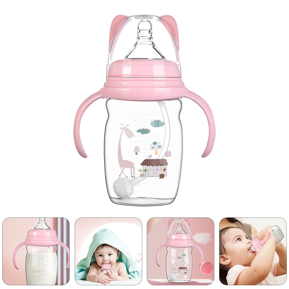 1Pc Baby Kids Milk Bottle Water Drinking Cup Feeding Supply for Baby (Pink)