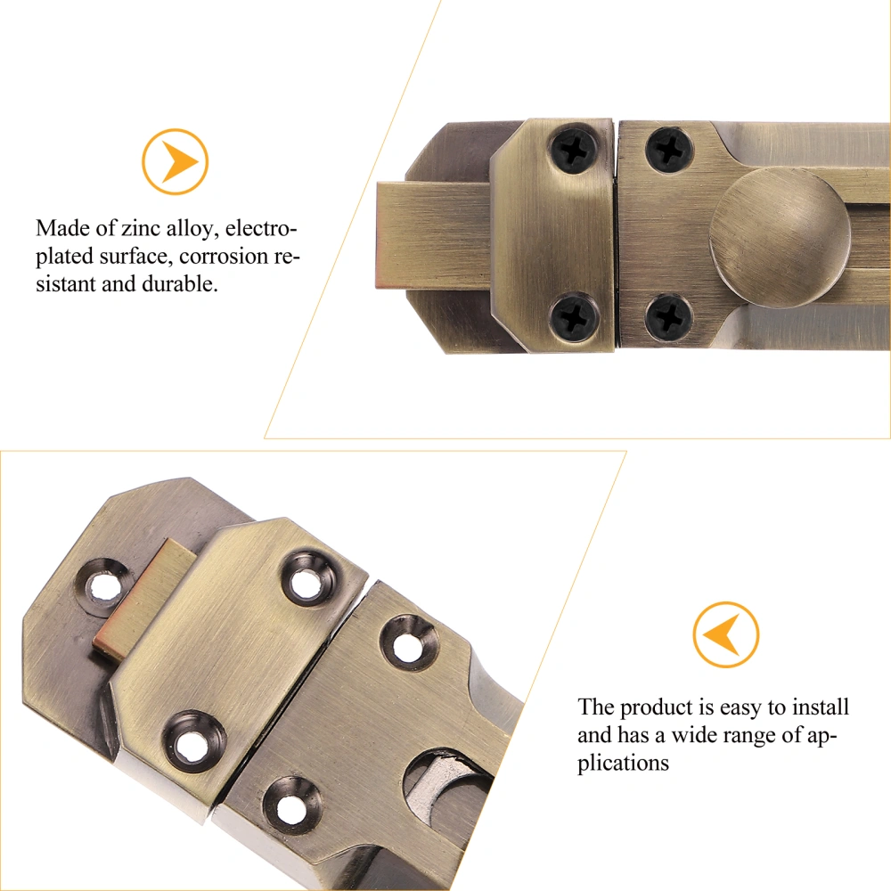 Door Latch Door Security Slide Latch Lock Zinc Alloy Door Latch Slide Door Lock