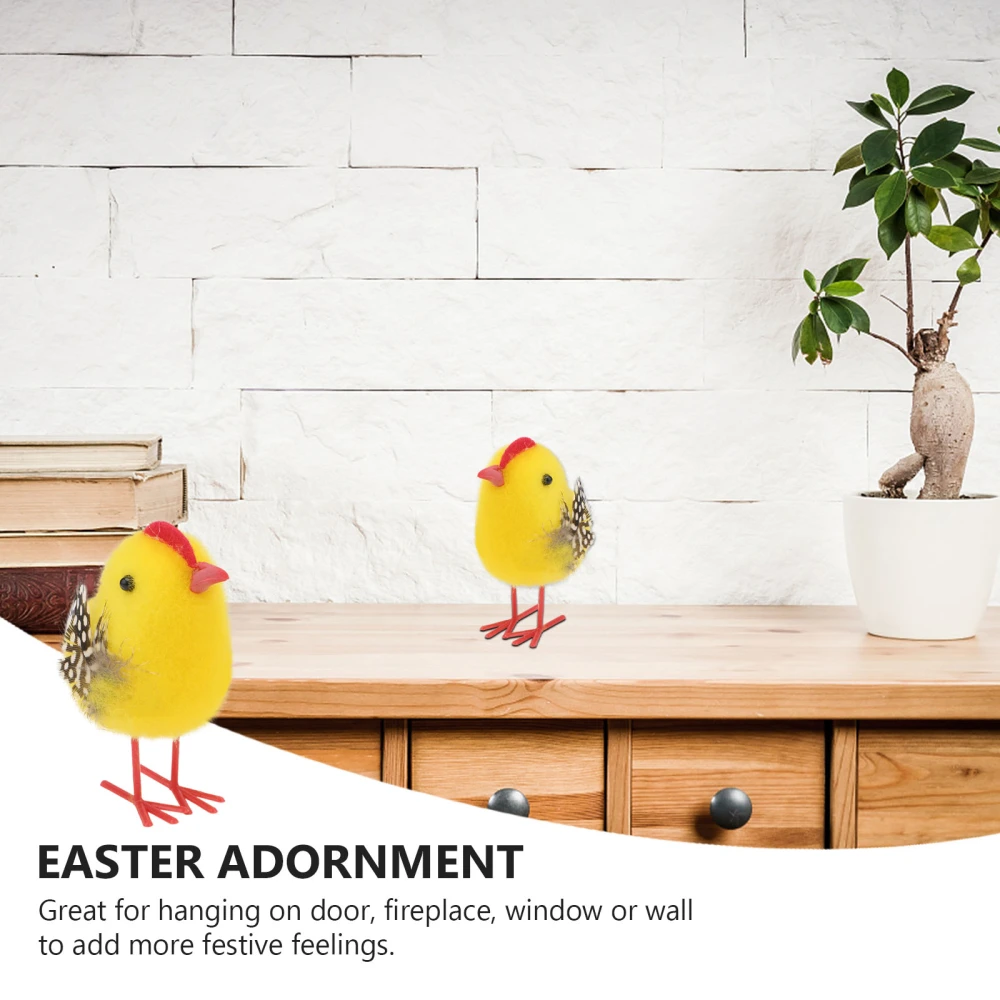 8Pcs Simulation Chicken Models Decorative Chicken Easter Adornment Party Props