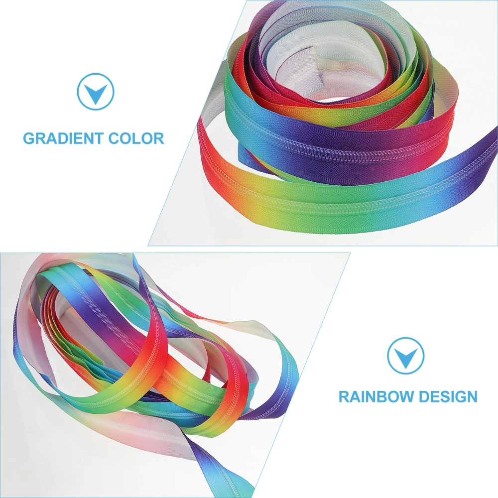 1pc Rainbow Color Nylon Yard Zipper Clothing Coil Zipper Rainbow Color Coil Zipper
