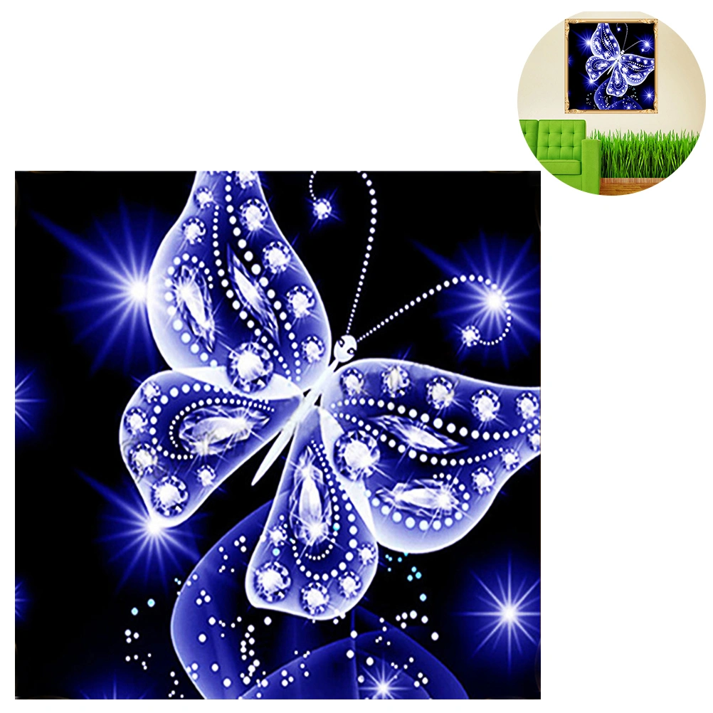 5D DIY Diamond Embroidery Painting Handmade Wall Decoration Cross Stitch Printing Craft Kits without Frame(Blue)