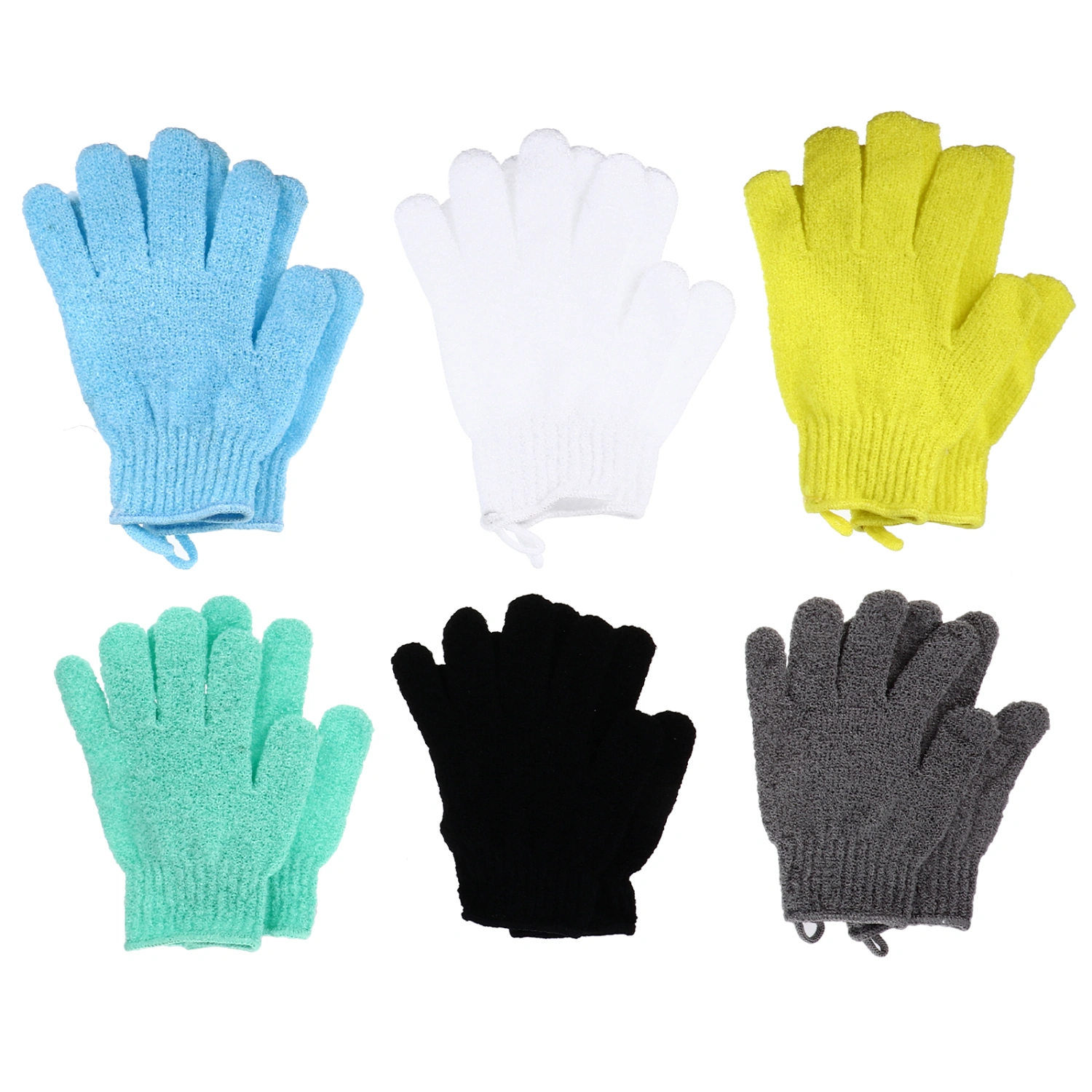 12Pcs Bathing Exfoliating Gloves Body Care Cleaning Shower Polyester Gloves