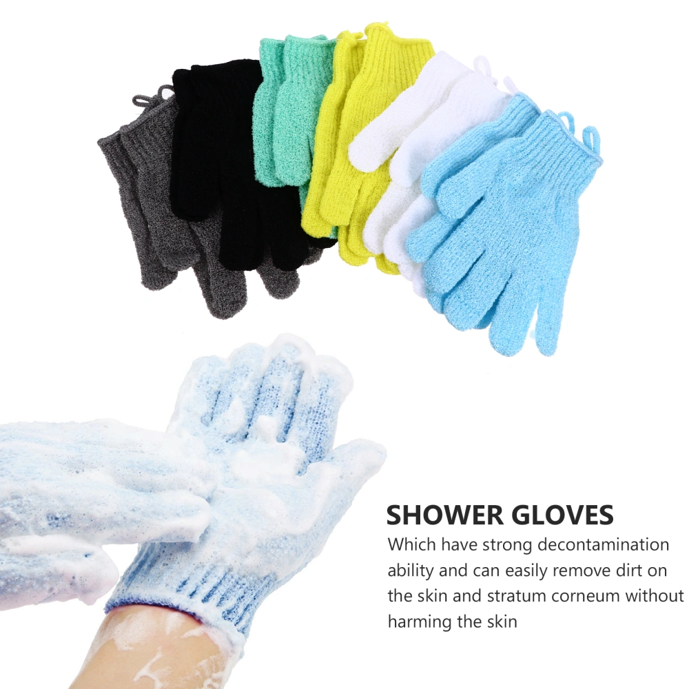 12Pcs Bathing Exfoliating Gloves Body Care Cleaning Shower Polyester Gloves