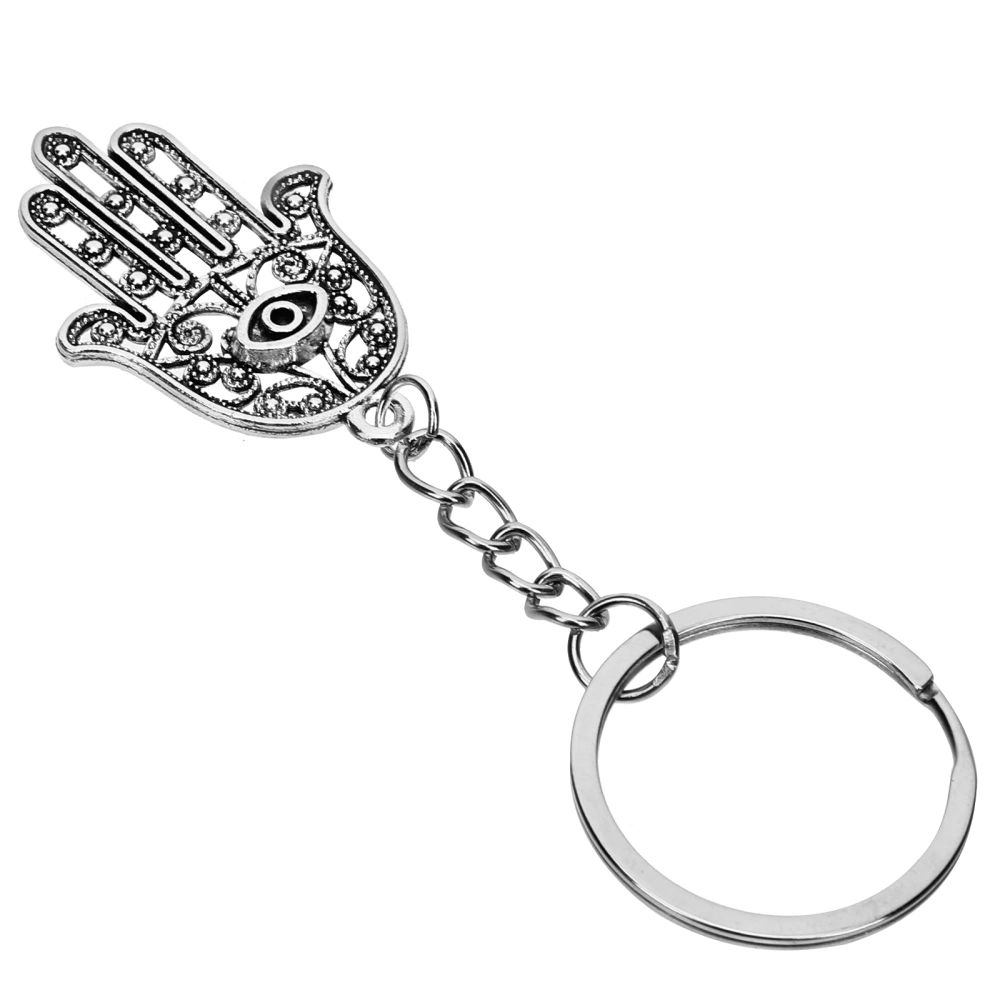 2pcs Creative Hand Charm Key Chain Making Pendant Evil Eye Pattern Hand Shape Pendant for DIY