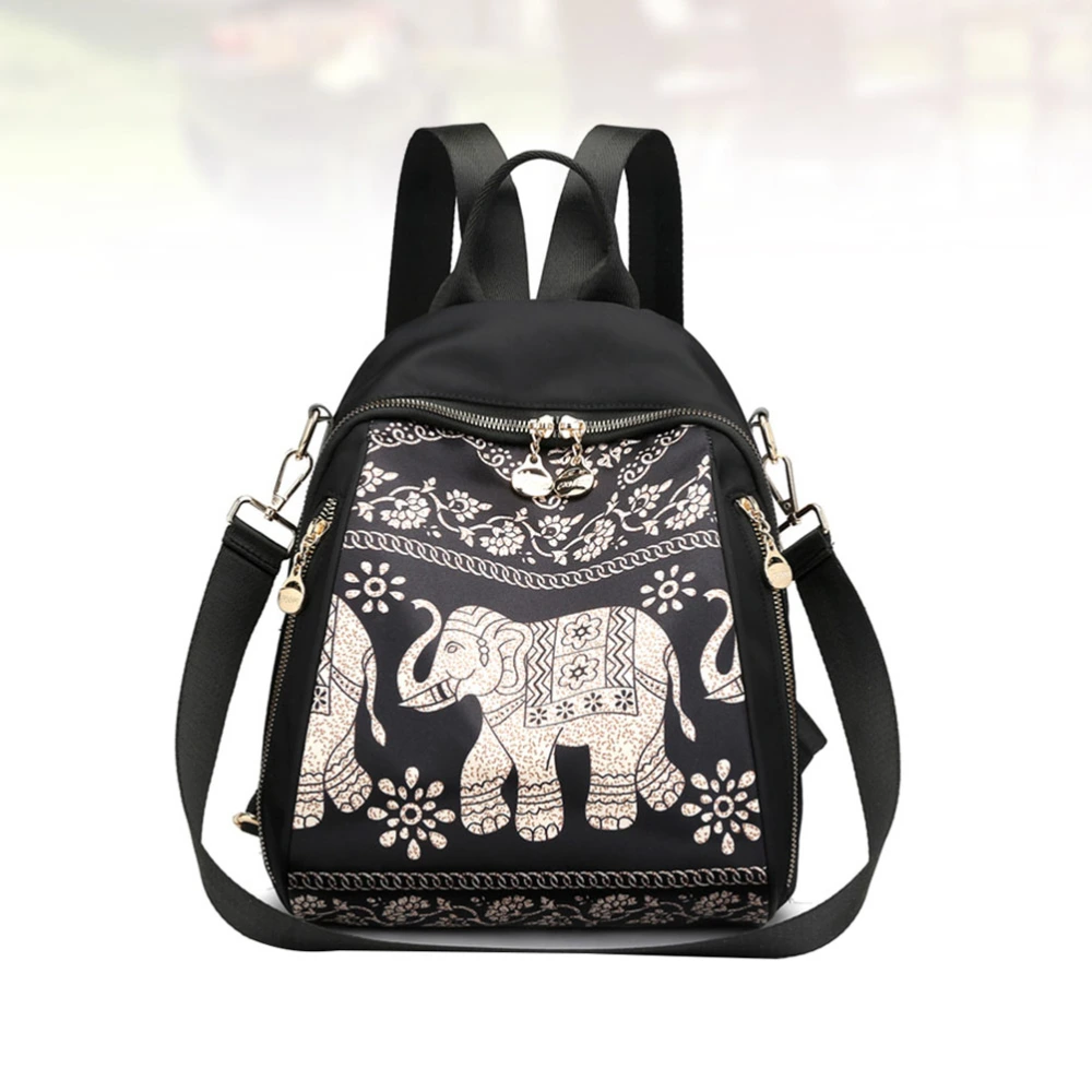 Waterproof Nylon Backpack Casual Multifunctional Shoulder Bag Outdoor Fitness Bag Travel Pouch Large Capacity Handbag (Elephant Style Random)