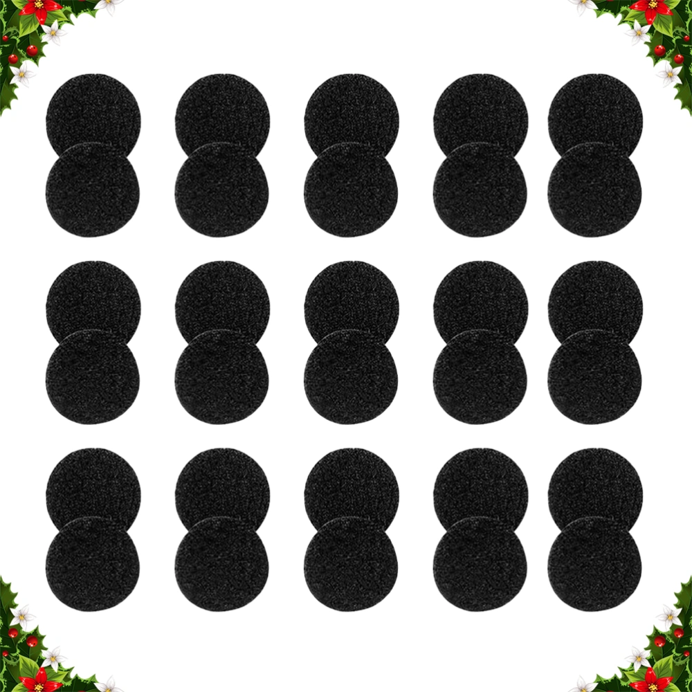 900pcs 15MM Round Self Adhesive Hook Loop Tapes Dots with Super Sticky Back Mounting Tapes Removable Stickers (Black)