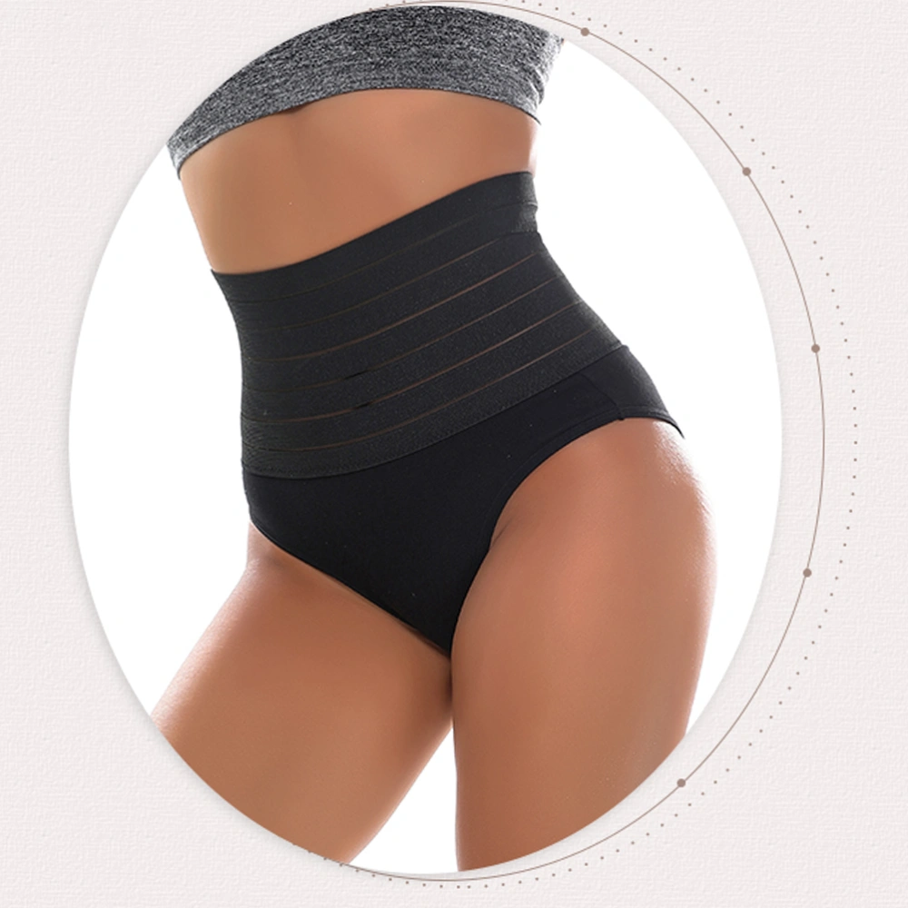 1pc Women Butt Lifter Line Body Shaper Hip Abdomen Tummy Control Panties High Waist Firm Underwear - Size M (Black)