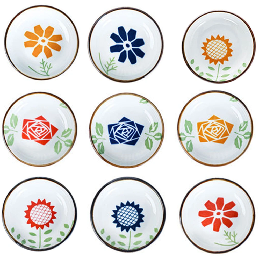 9Pcs Ceramic Dipping Bowls Japanese Sauce Dishes Small Seasoning Dishes Mini Dipping Bowls