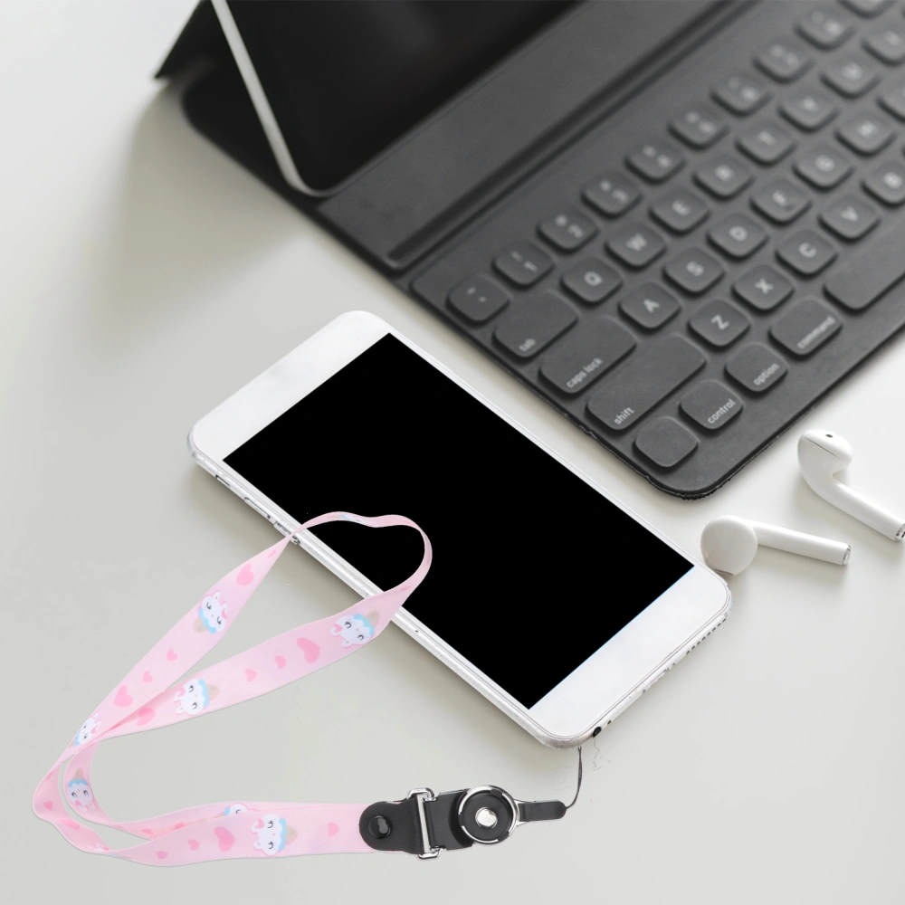 Lanyard Key Ring Mobile Phone Case Hanging Rope Cartoon Key Chain Bag Pendant White Pig