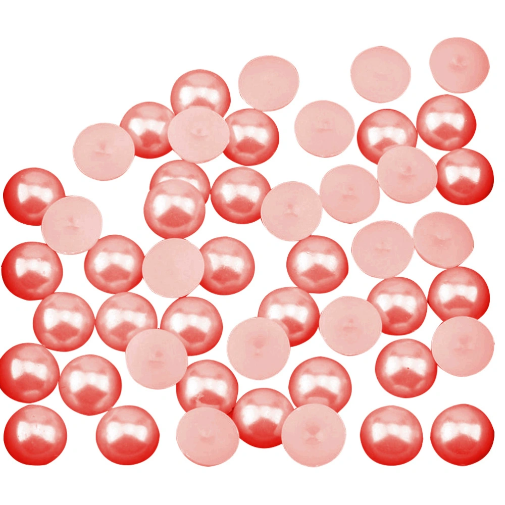 2000pcs 4mm Half Round Artificial Pearl Beads Flat Back Pearl for Craft DIY Gift Making (Light Pink)