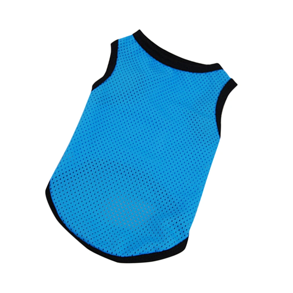 Pure Color Breathable Summer Dog Puppy Clothes Vest Shirts Size S (Blue)