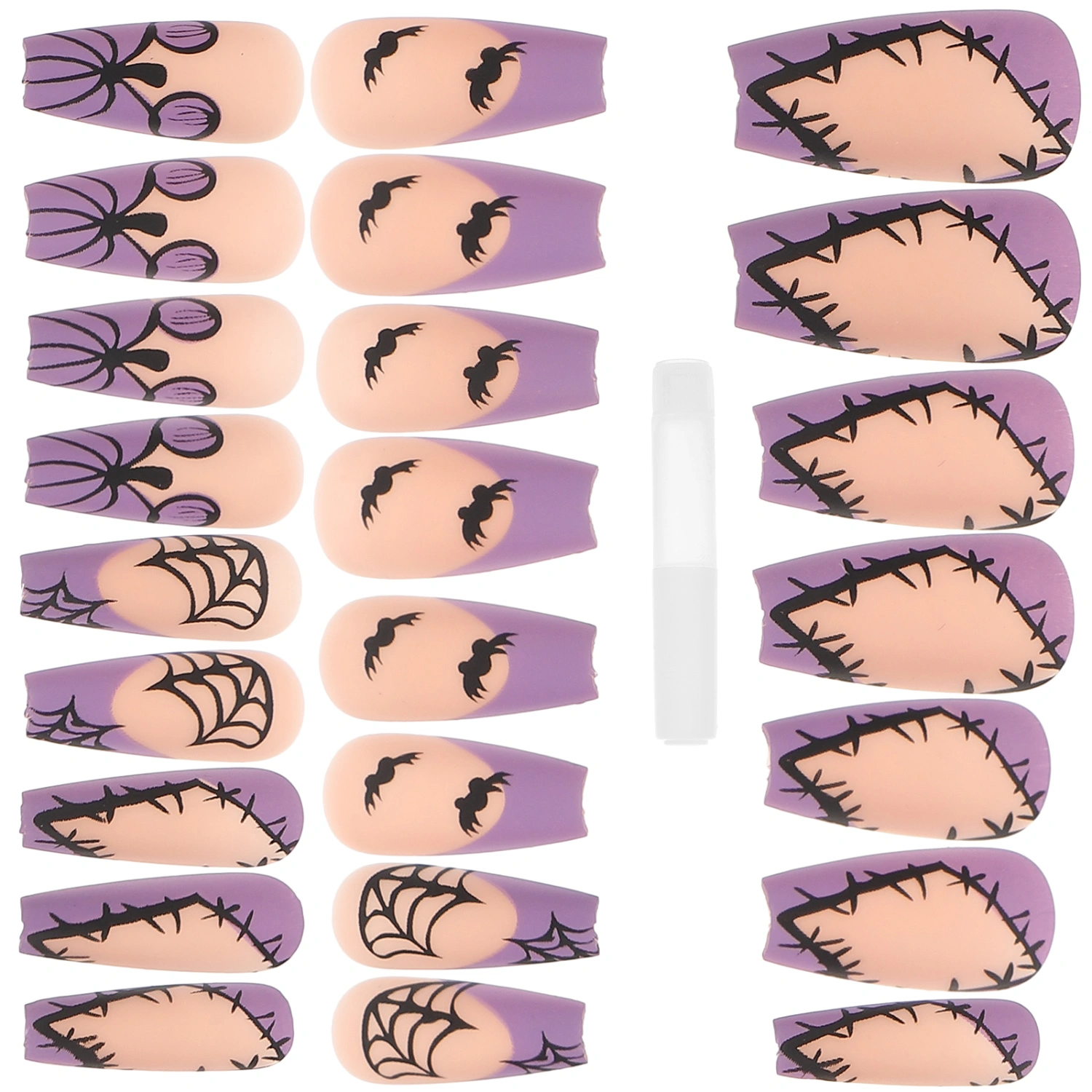 24pcs Press On Nails Halloween Long False Nails Fake Press On Nails Halloween Fake Nails