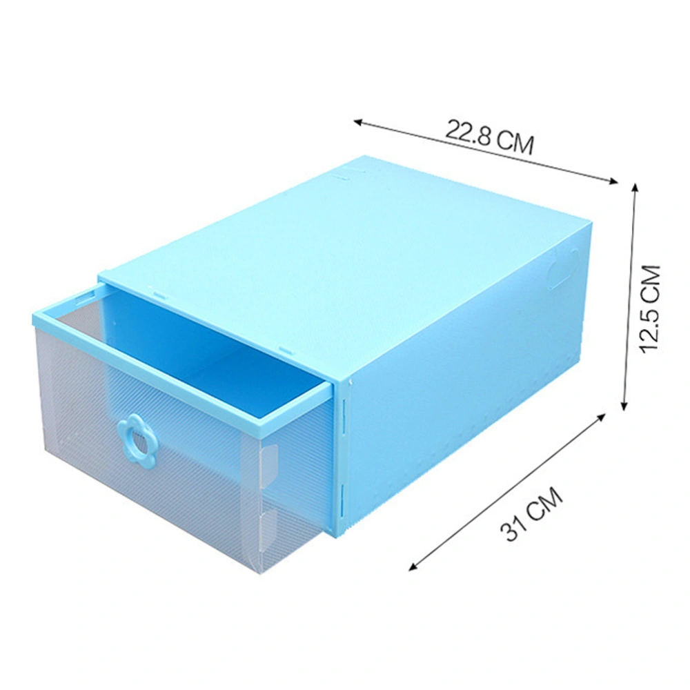 2Pcs Thicken Transparent Drawer Type Shoes Box Stackable Shoes Container