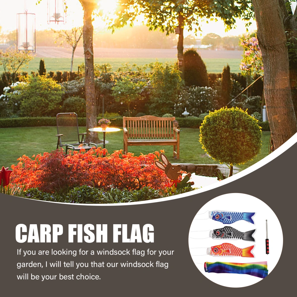 1 Set of Japanese Style Carp Fish Flags Chic Novel Fish Flag Tassel Windsock Carp Windsock