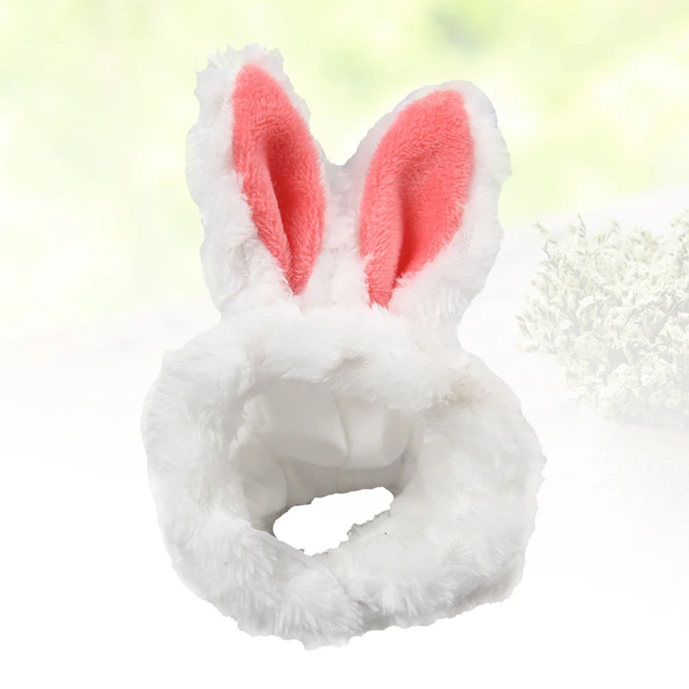 Adorable Rabbit Ear Headdress Warm Pet Headwear Pet Supplies for Kitten Hamster Small Dog (Red)