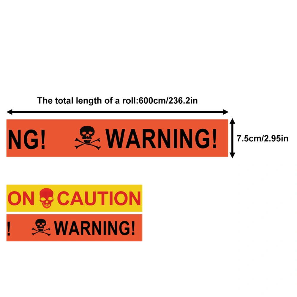 2Pcs Halloween Caution Warning Tapes Party Decorations Cordon Tape for Halloween