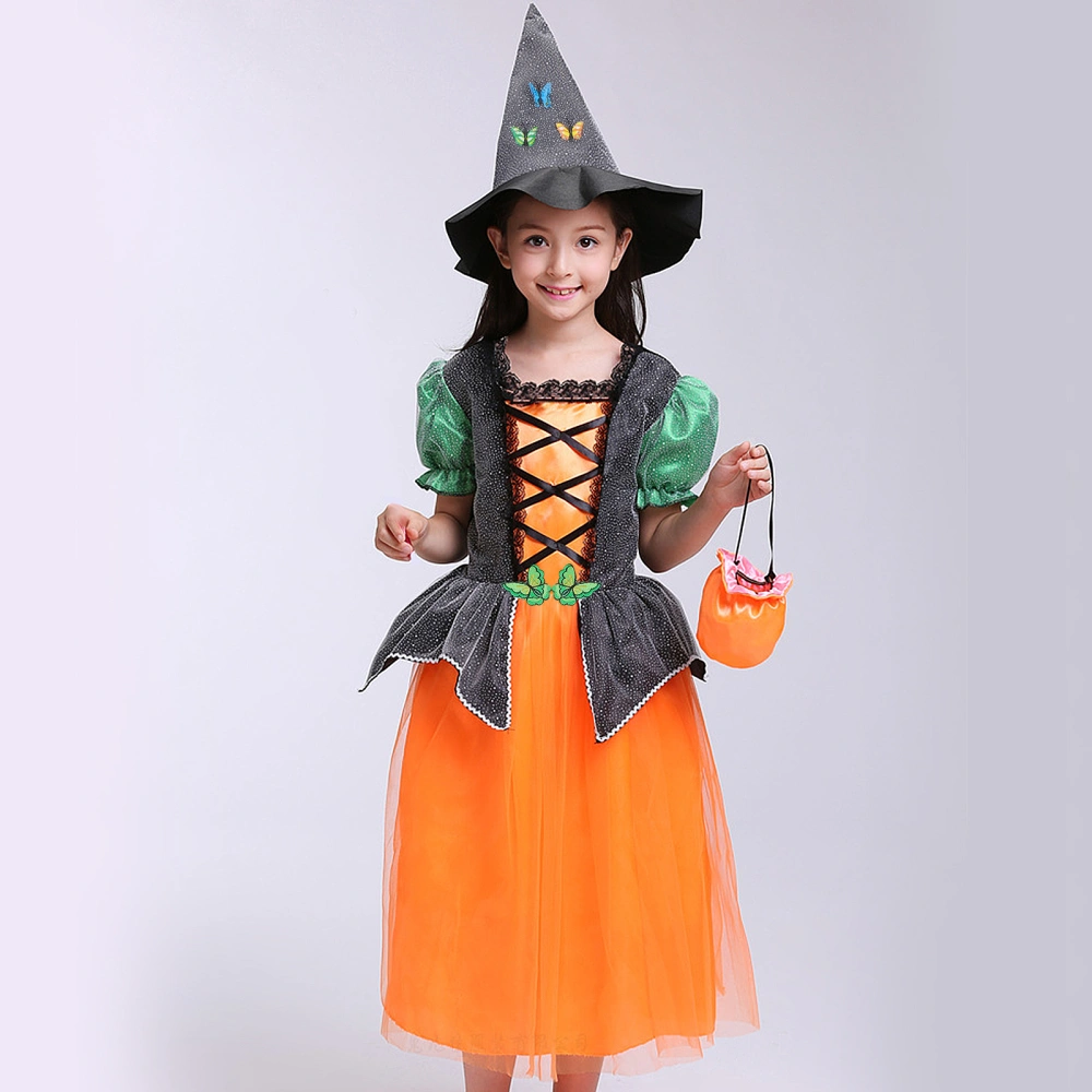 1 Set Fashionable Children Costume Set Witch Cosplay Costume Dress for Girls (150cm)