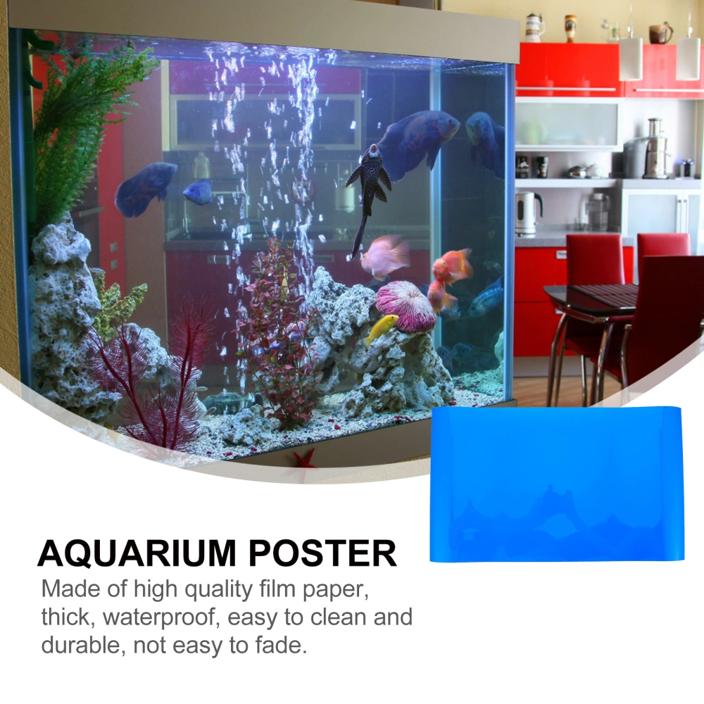 2Pcs Fish Tank Decals Aquarium Poster Stickers Thick Paper Cling Decoration