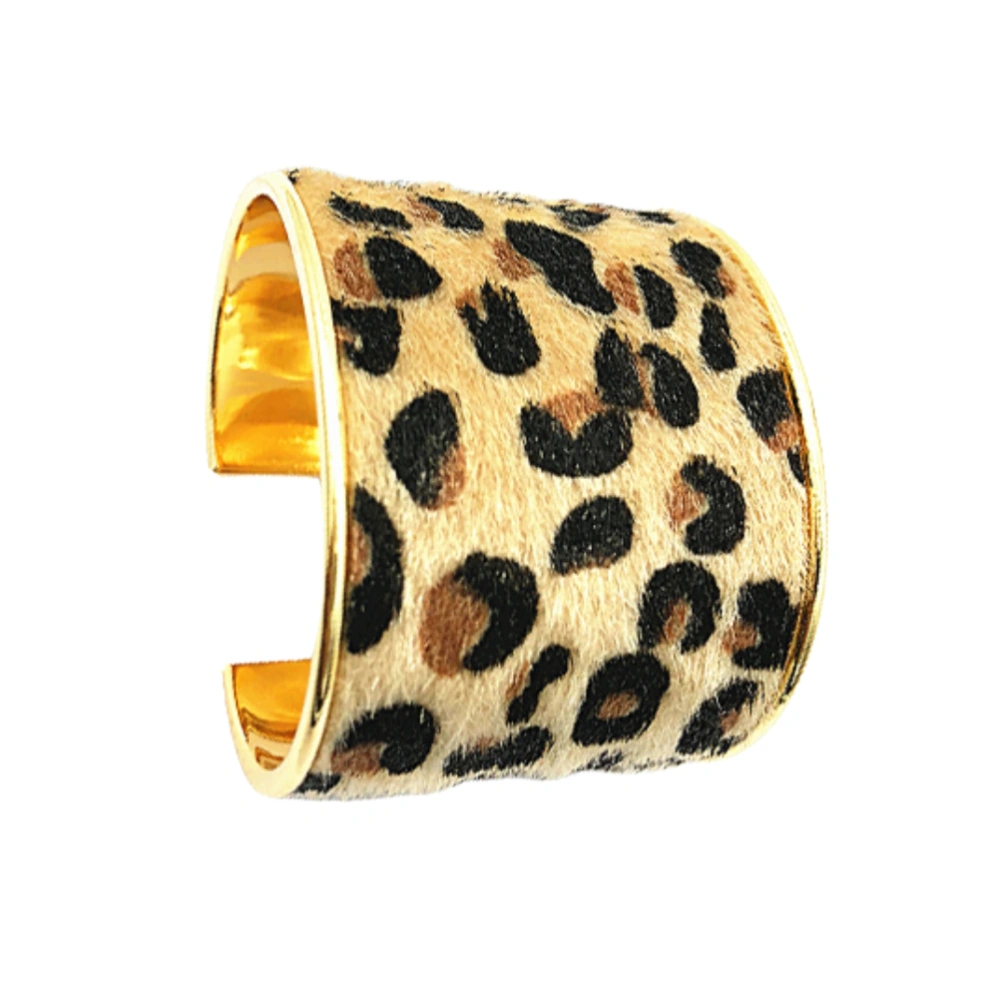 Woman Fashionable Horsehair Leopard Bracelet Exquisite Lady Wristband Creative Lady Bangle (Leopard)