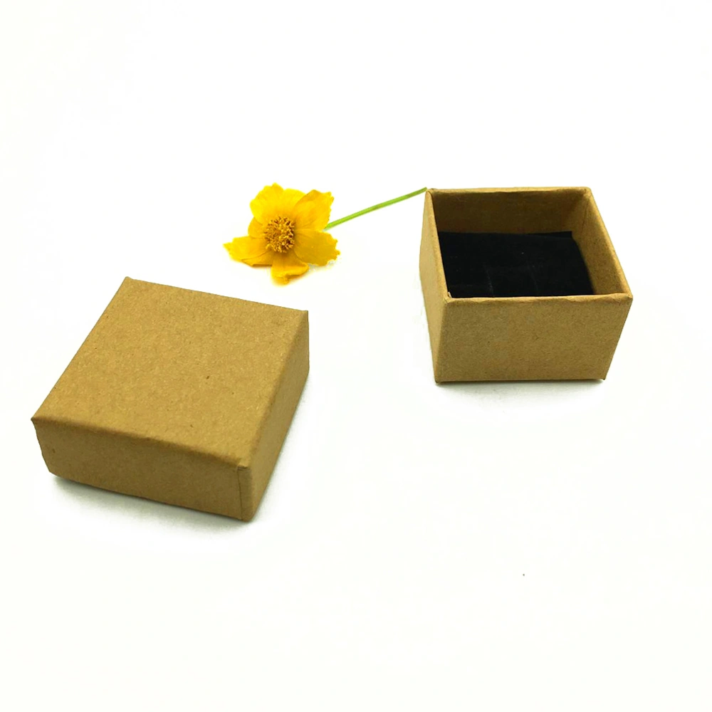 18pcs Vintage Kraft Paper Wrapping Box Small Gift Packing Box for Earrings Bracelets Necklaces Rings Jewelry (Dark Color Kraft Paper)