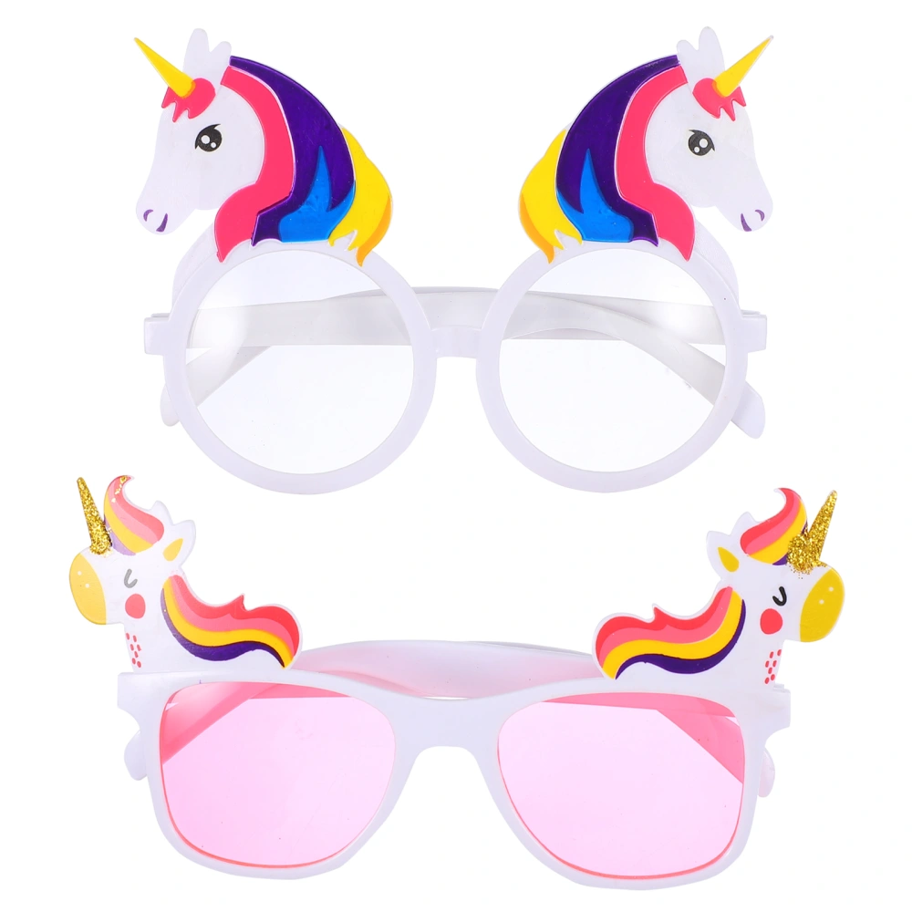 2pcs Birthday Unicorns Glasses Party Unicorns Glasses Plastic Party Glasses