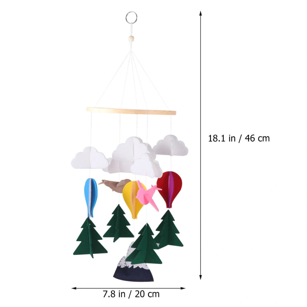 Creative Felt Wind Chime Pendant Hanging Pendant Stylish Hanging Ornament for Party Children Room (Bird, Hot Air Balloon)