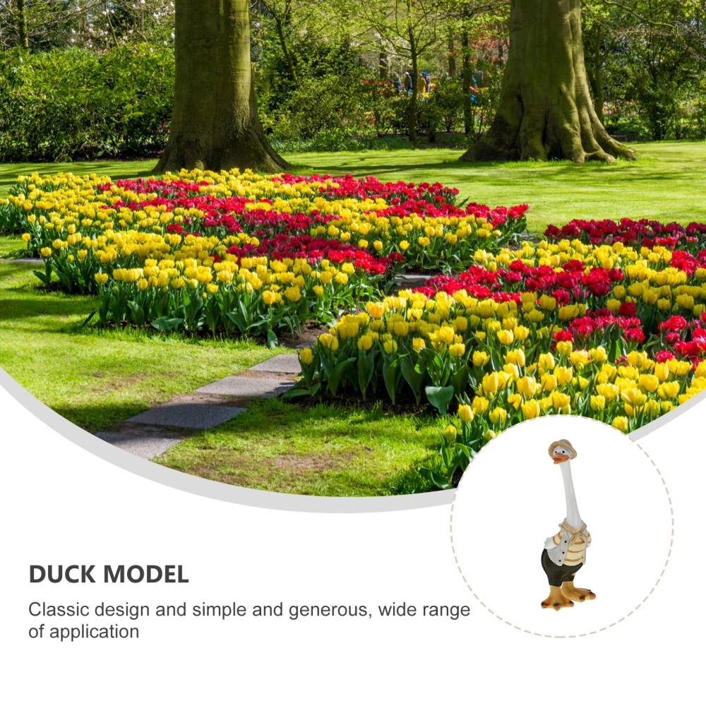 Simulated Duck Statue Decor Creative Garden Duck Figurine Unique Resin Craft