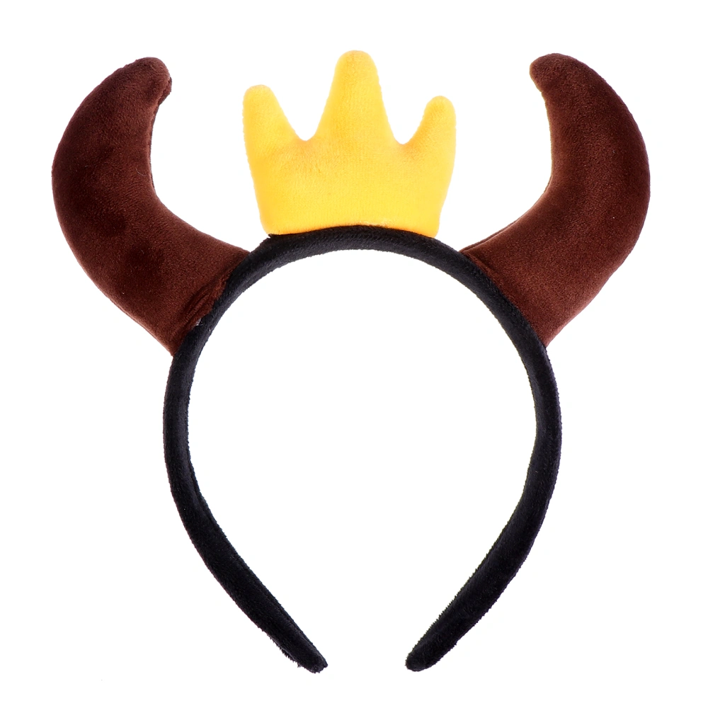 1pc Creative Hair Party Photo Prop Ox Horn Crown Headdress Ornament