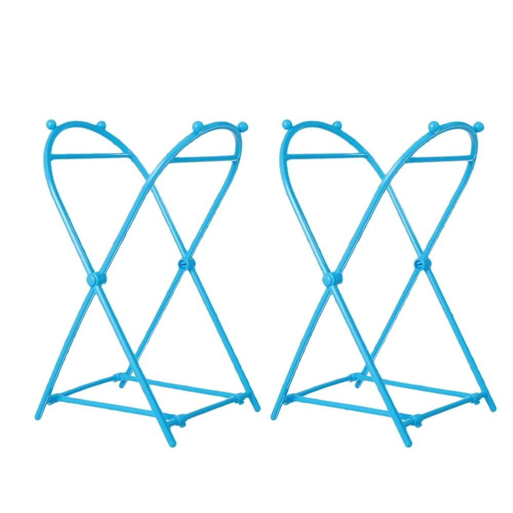 2pcs Hanging Rubbish Rack Storage Bag Rack Foldable Garbage Bag Shelf Rubbish Bag Rack for Bathroom Home Kitchen (Blue)