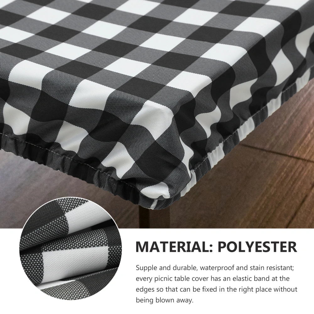 Elastic Printed Pattern Tablecloth Picnic Table Cover Waterproof Table Cover