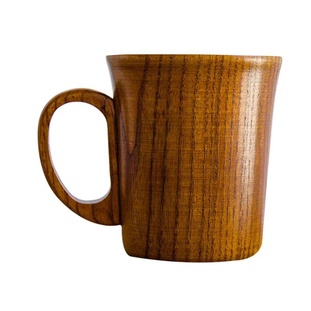 Wooden Coffee Mug Tea Milk Mug Vintage Toothbrush Holder Cup for Home Office Bathroom