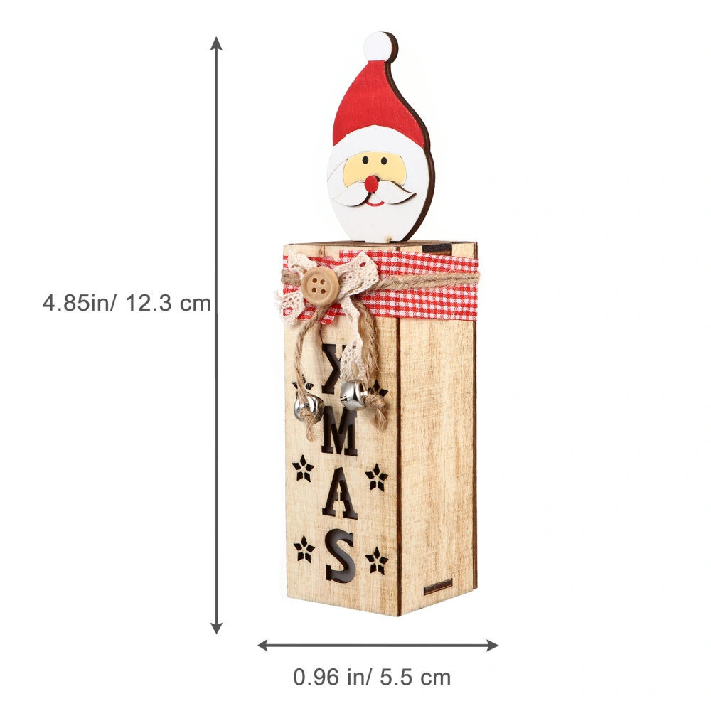 Xmas Wooden Lamp Box Ornament Christmas Desktop Decoration Night Light