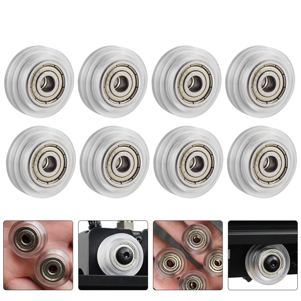 13pcs 3D Printer Roller Wheels Plastic Pulley Clear Ball Bearings Passive Wheel