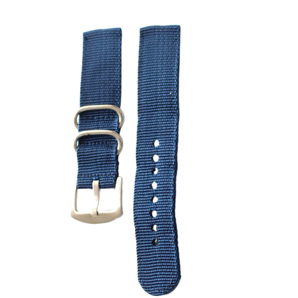 Delicate Nylon Canvas Watchband Watch Strap Replacement Strap for Watch Use 22mm (Blue)