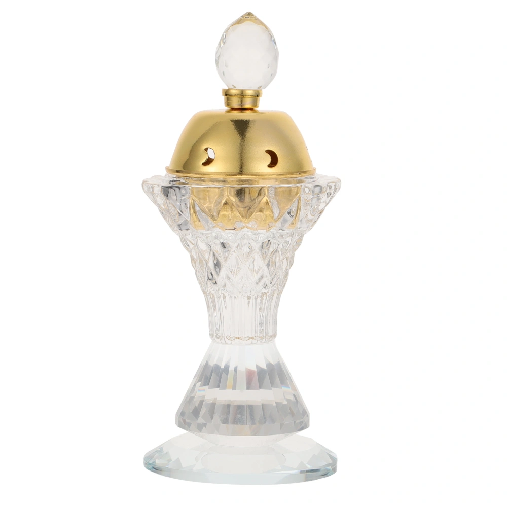 1Pc Crystal Incense Burner Creative Censer Adornment Home Desktop Decor Golden