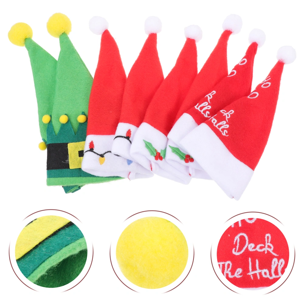 8Pcs Durable Non-woven Cloth Cutlery Bags Xmas Hat Forks Clothes for Home