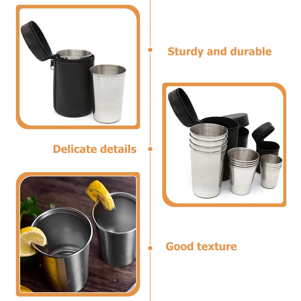 1 Set of Camping Metal Cups Multi-function Wine Cups Convenient Drink Cups Outdoor Accessory